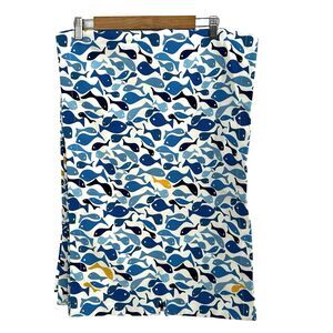 Pottery Barn School of Fish Table Runner 18" x 108" Umbrella Hole Outdoor Beach
